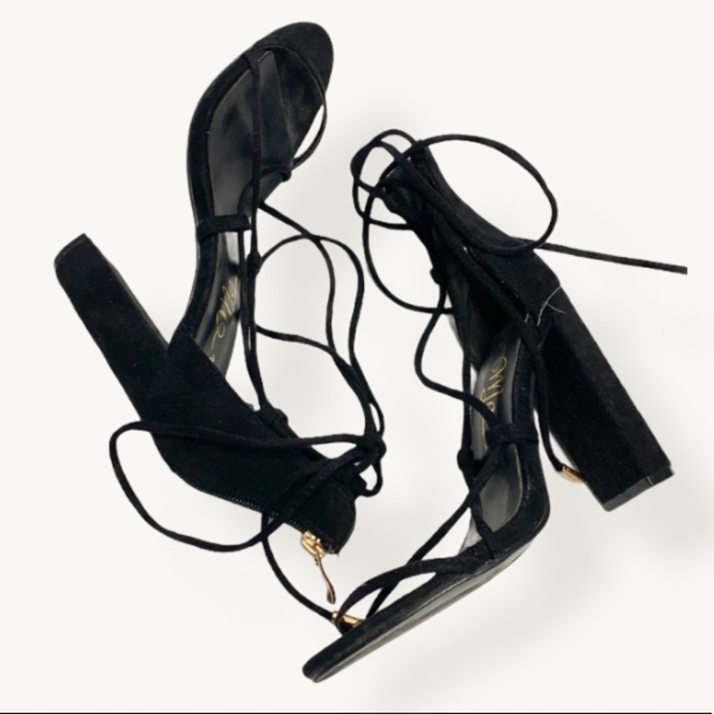 So Me suede lace up heels